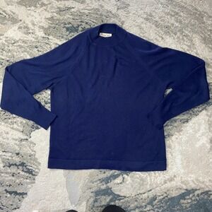 Vintage Royal Jeff by Lord Jeff Sweater Mens Large Navy Blue Tight Knit Pullover